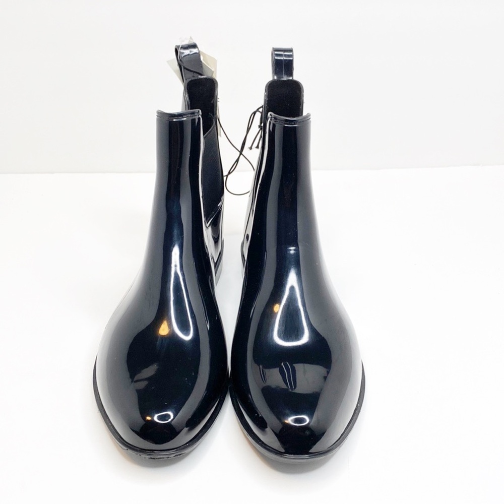 A new day Chelsea black shiny rain boots size 11